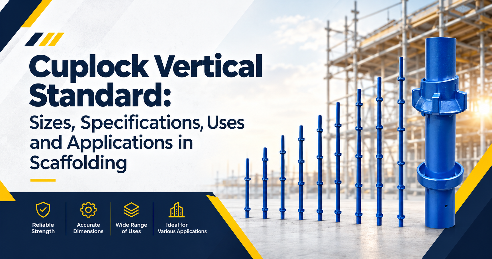 Cuplock Vertical Standard: Sizes, Specifications, Uses and Applications in Scaffolding
